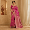 Faibra Magenta Gold Saree