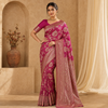 Faibra Magenta Gold Saree