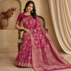 Faibra Magenta Gold Saree