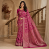 Faibra Magenta Gold Saree