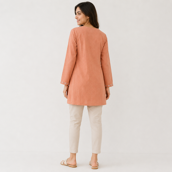Elephant Embroidered Flare Tunic