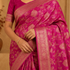 Faibra Magenta Gold Saree