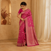Faibra Magenta Gold Saree