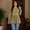 Elephant Embroidered Flare Tunic
