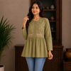 Elephant Embroidered Flare Tunic
